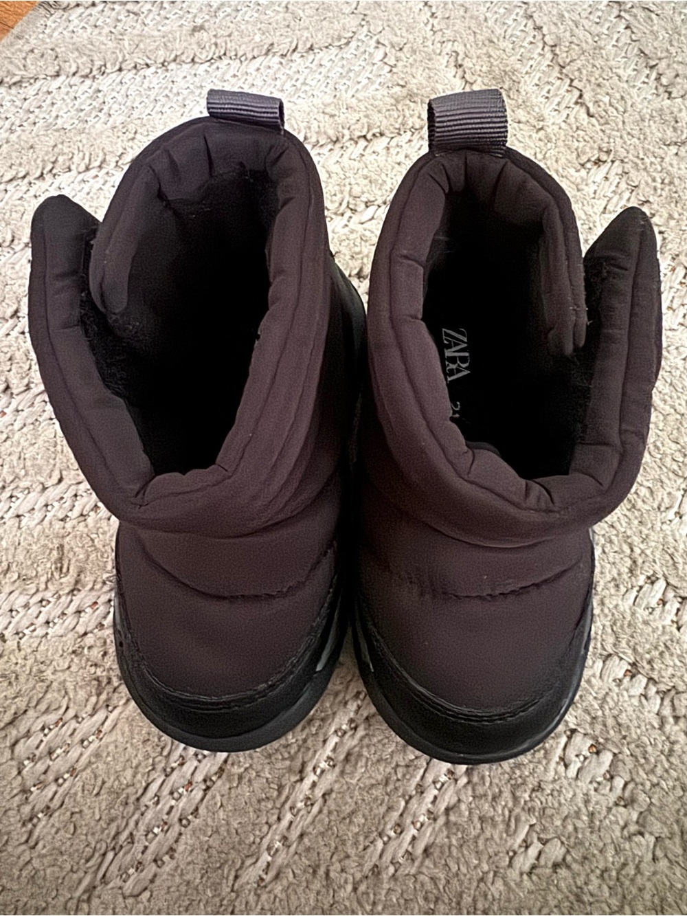Zara Kids Dark Brown Puffer Snow Boots